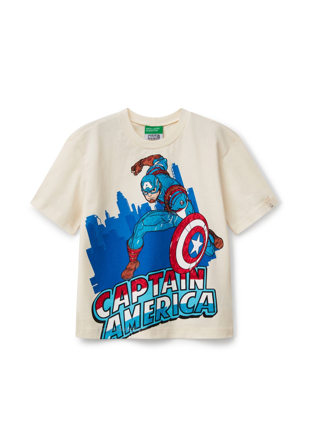 

Футболка с принтом CAPTAIN AMERICA MARVEL United Colors of Benetton, белый