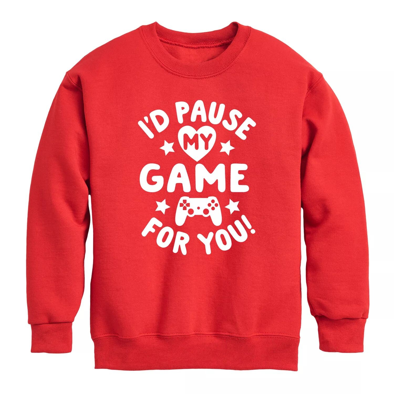 

Флисовый свитшот для мальчиков 8–20 лет Id Pause My Game For You Licensed Character, красный