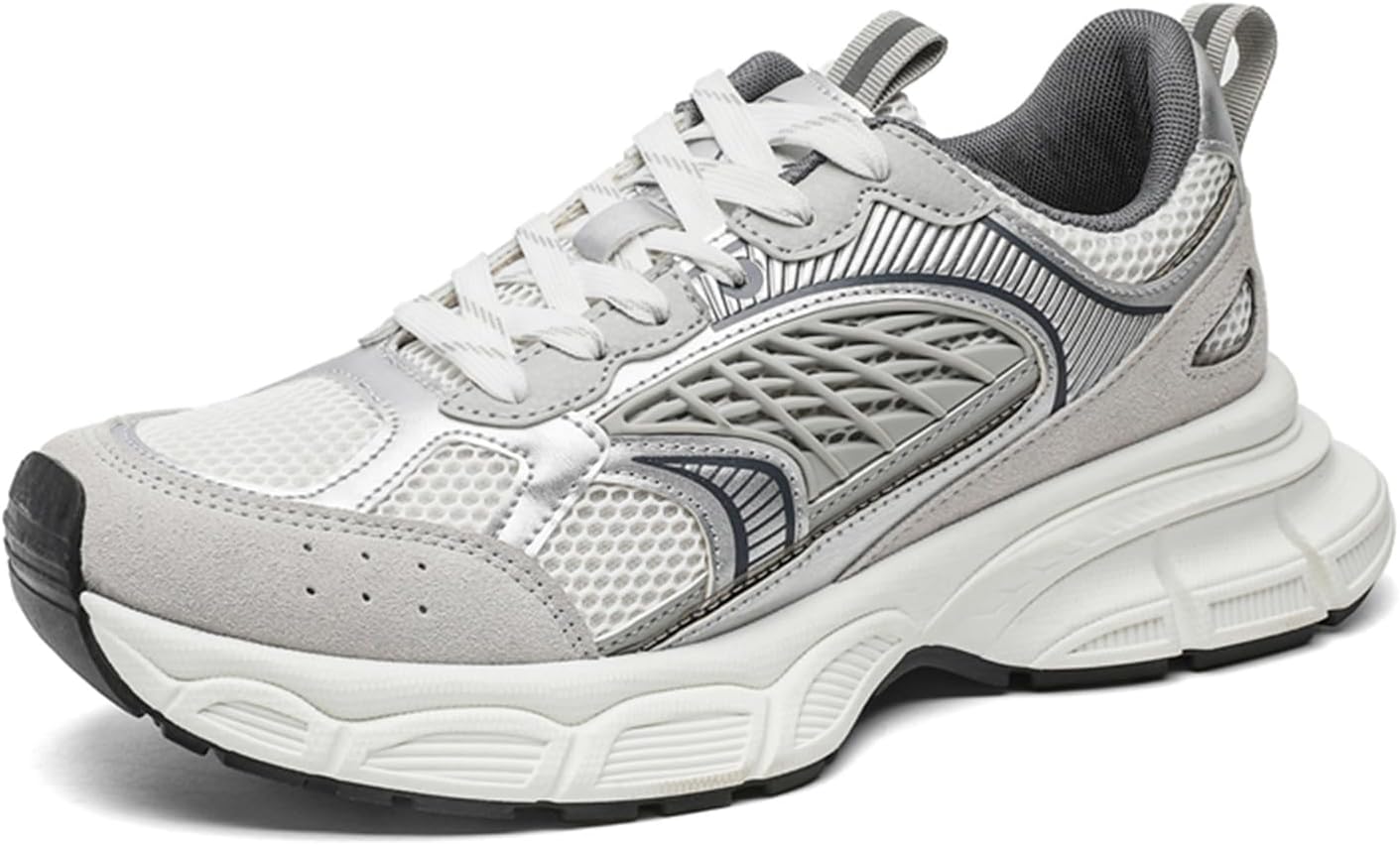 

Мужские модные массивные кроссовки на платформе с сеткой и шнуровкой, повседневные, легкие, с круглым носком, осенние кроссовки для прогулок и путешествий, обувь в стиле Dad Netehadi, белый