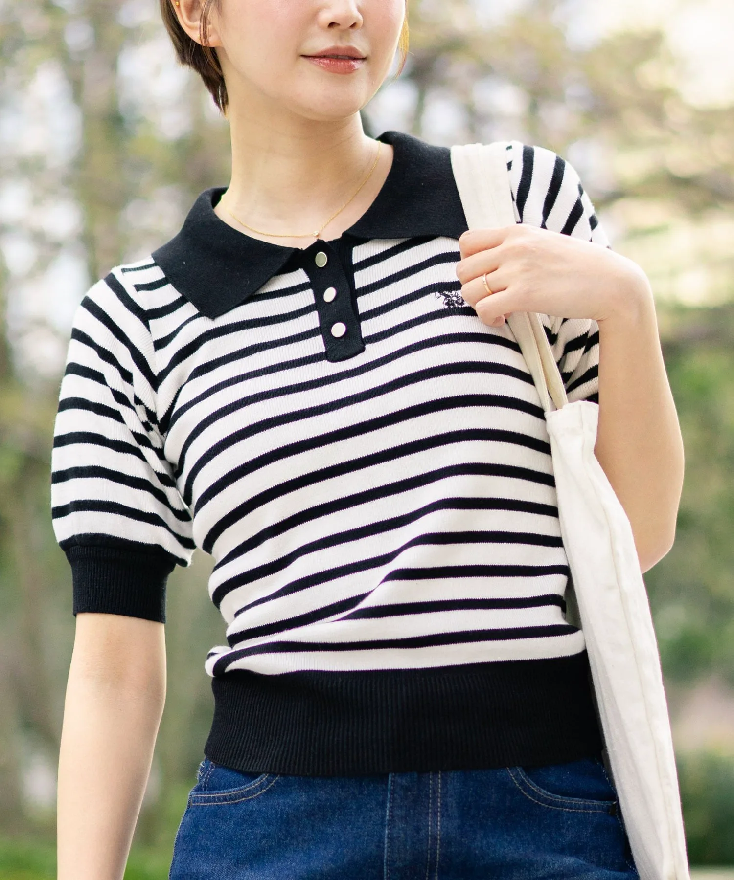 Ассоциация поло США/(W) Двухцветное трикотажное поло U.S. Polo Assn., black — фото 3