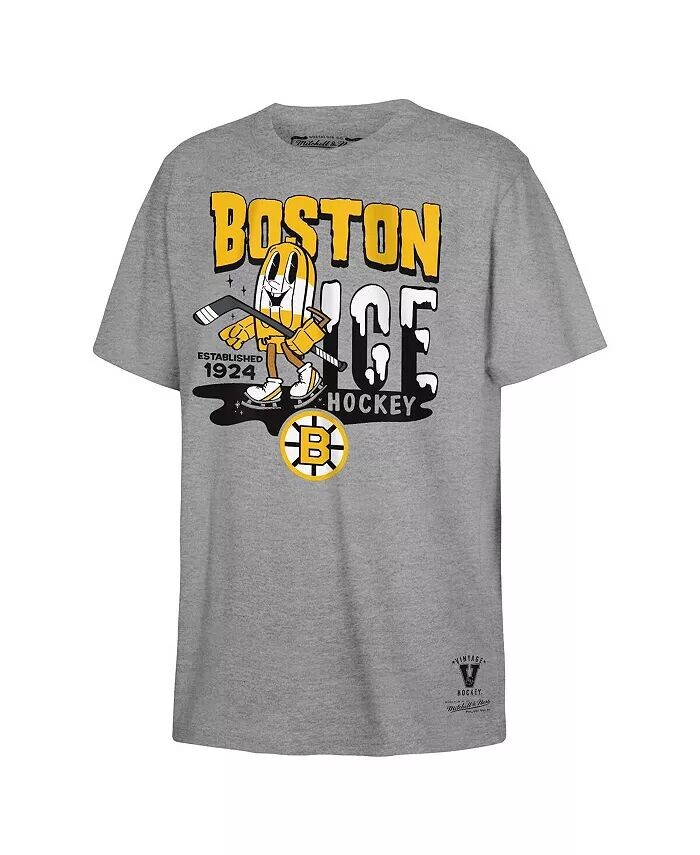 

Серая футболка Boston Bruins для мальчиков и девочек с мороженым Mitchell & Ness, серый