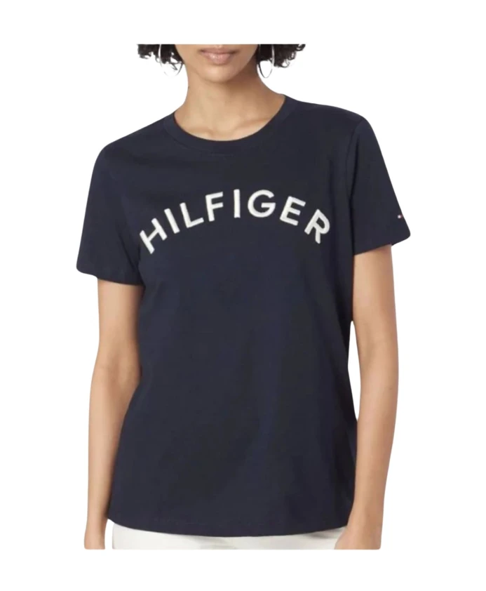 

Футболка с монотипией и вышивкой Tommy Hilfiger, синий