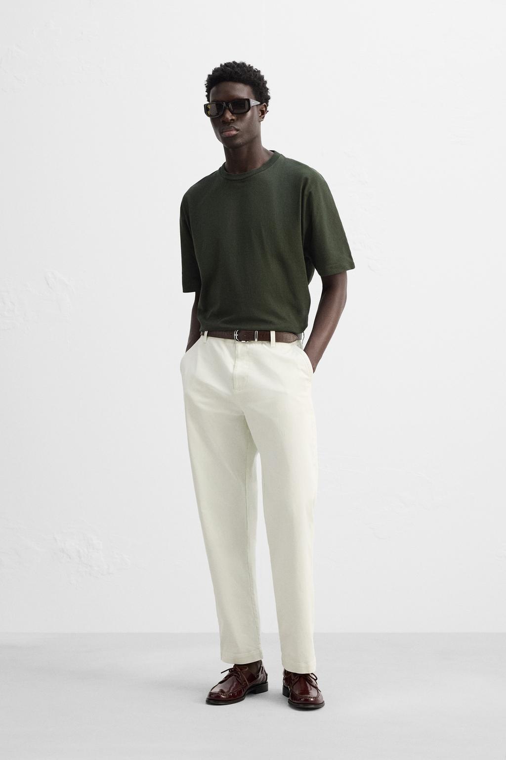 

Футболка свободного кроя ZARA, цвет Dark bottle green