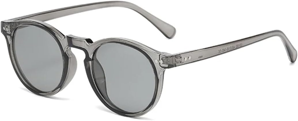 

Винтажные круглые мужские солнцезащитные очки с заклепками, модные женские солнцезащитные очки в стиле панк, чайного зеленого цвета, солнцезащитные очки с защитой от УФ-излучения UV400 UUPTTPL, Gray Light Gray