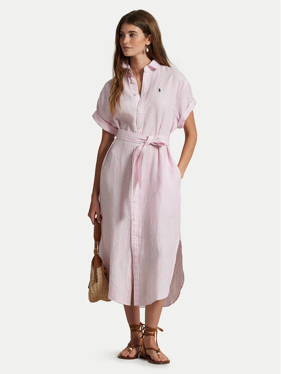 

Платье-Рубашка стандартный крой 211965843001 Polo Ralph Lauren, розовый