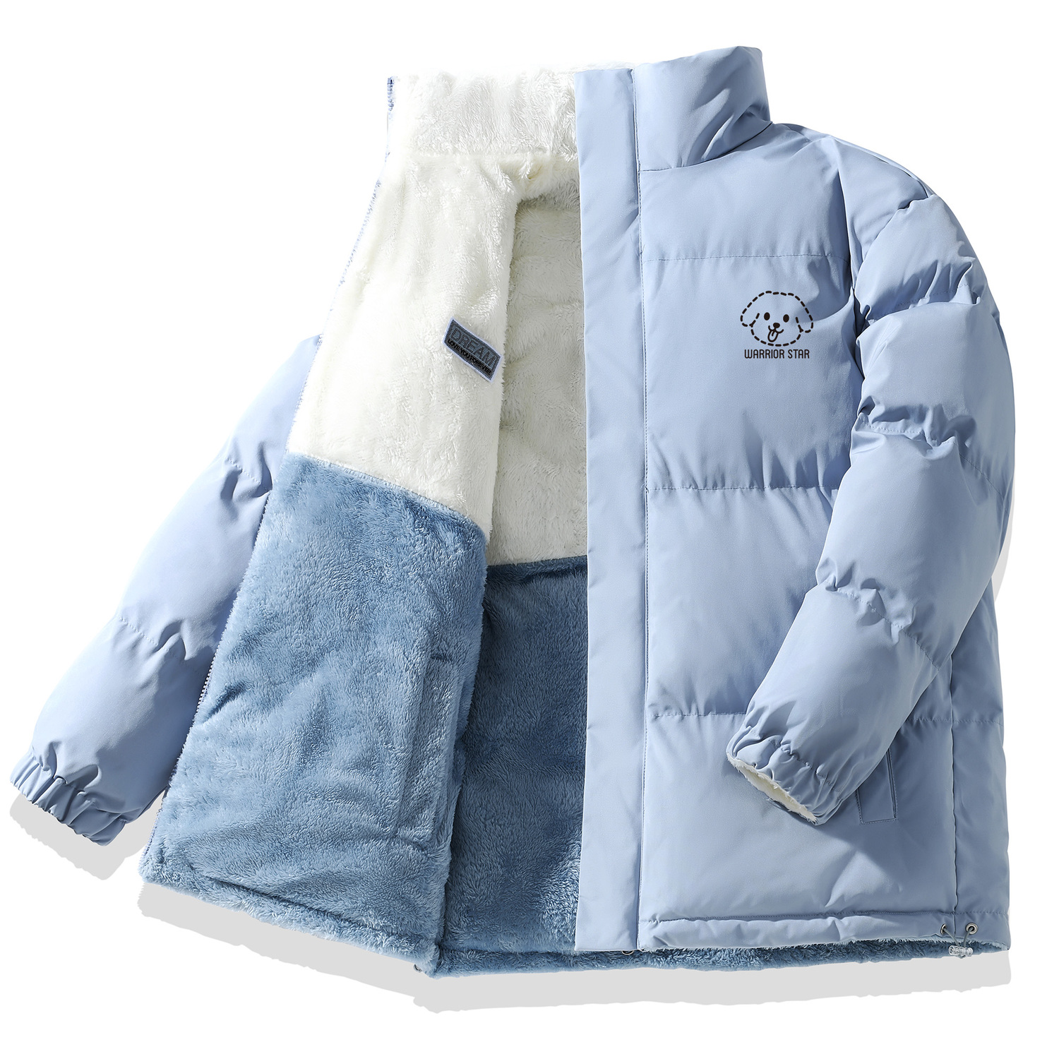 

Пуховик женский с воротником стойкой утепленный WARRIOR, moonсветло-синий