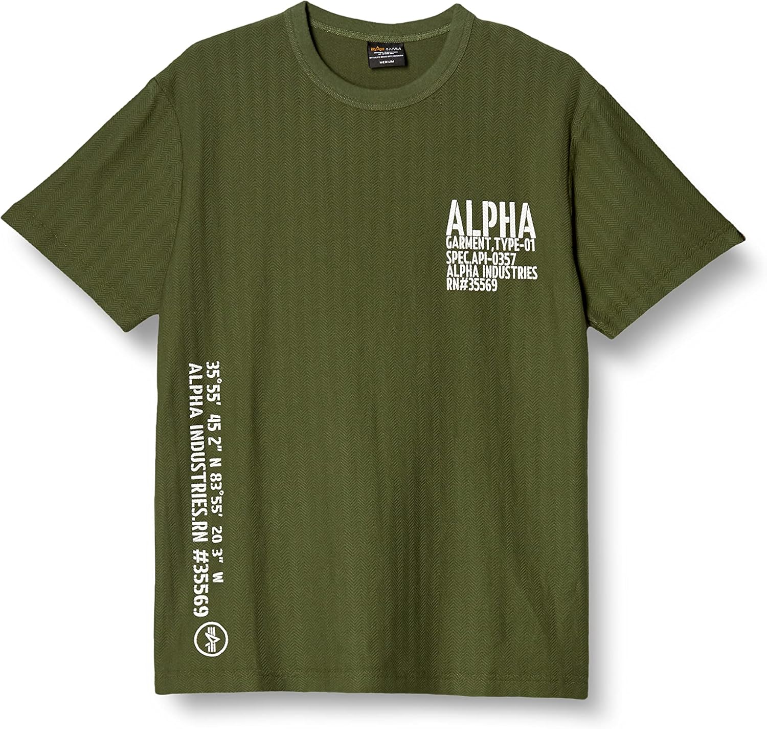 

Мужская футболка с коротким рукавом Alpha Industries TC1575-1 с трафаретным принтом в елочку Alpha Industries Inc