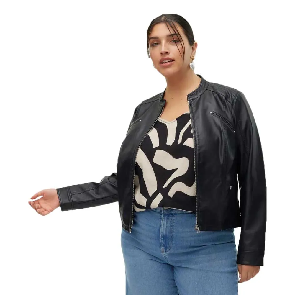 

Куртка Vero Moda Curve Cfavodona leather, черный