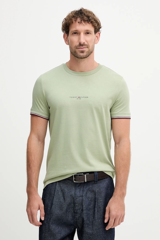

Хлопковая футболка Tommy Hilfiger, зеленый