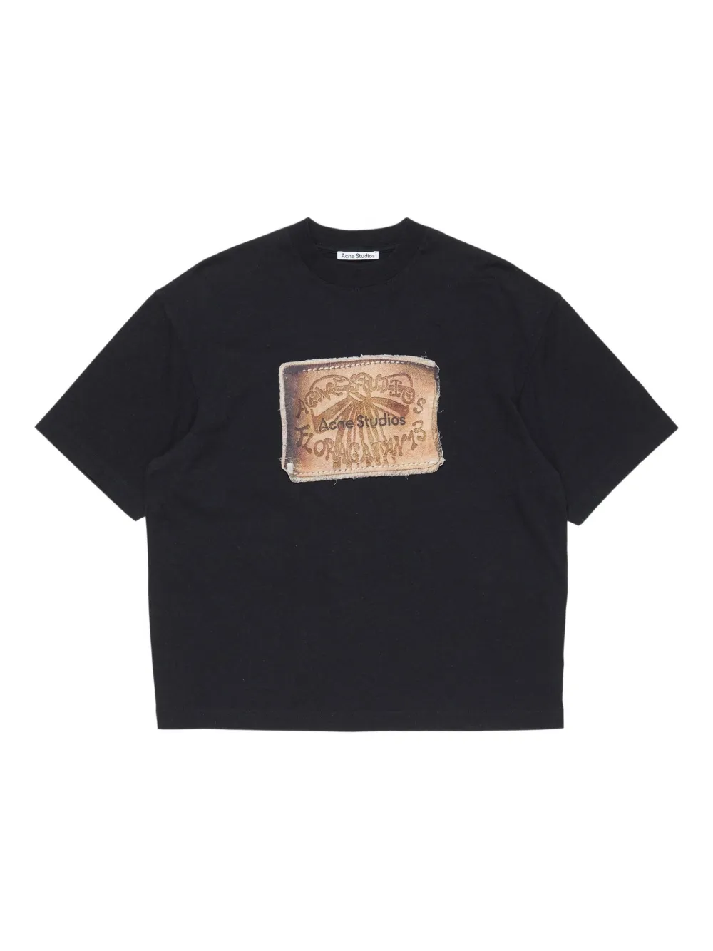 

Футболка из органического хлопка с графичным принтом Acne Studios, черный