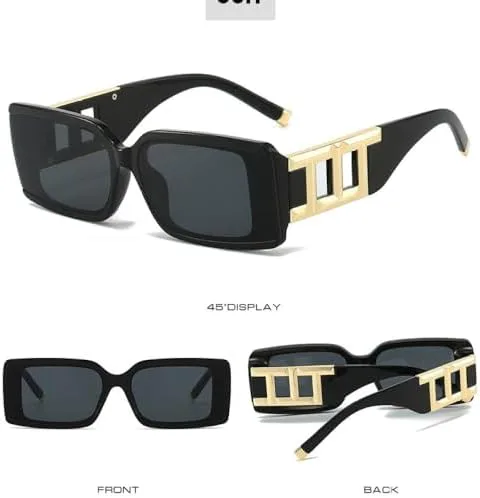 

Модные прямоугольные солнцезащитные очки для женщин и мужчин, леопардовый принт, черный стиль, золотистый декор, винтажные градиентные линзы, оправа UV400 MTZJH, C5