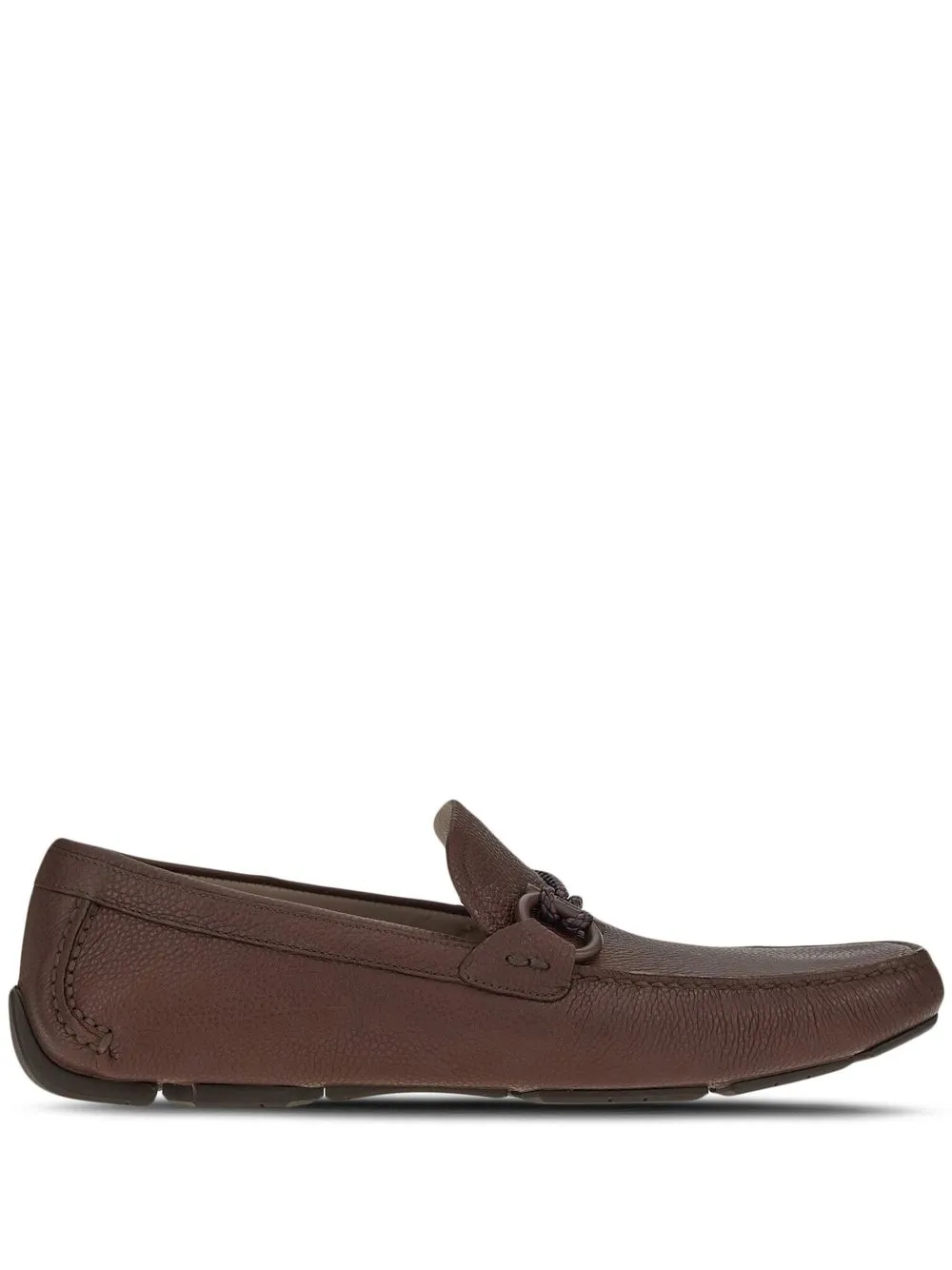 

Мокасины с декором Gancini Ferragamo, коричневый