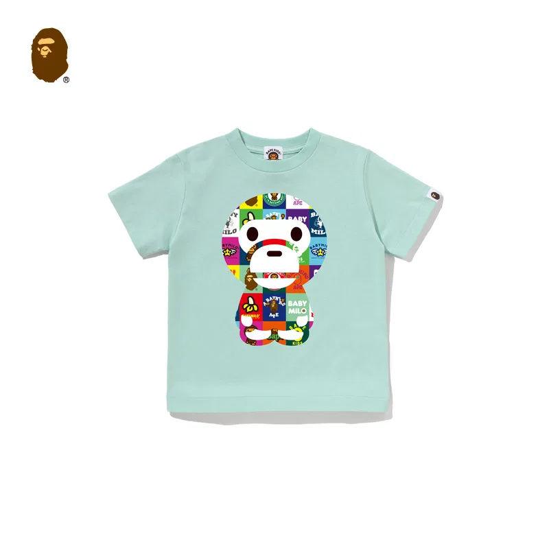 Футболка детская A BATHING APE зеленая — фото 3