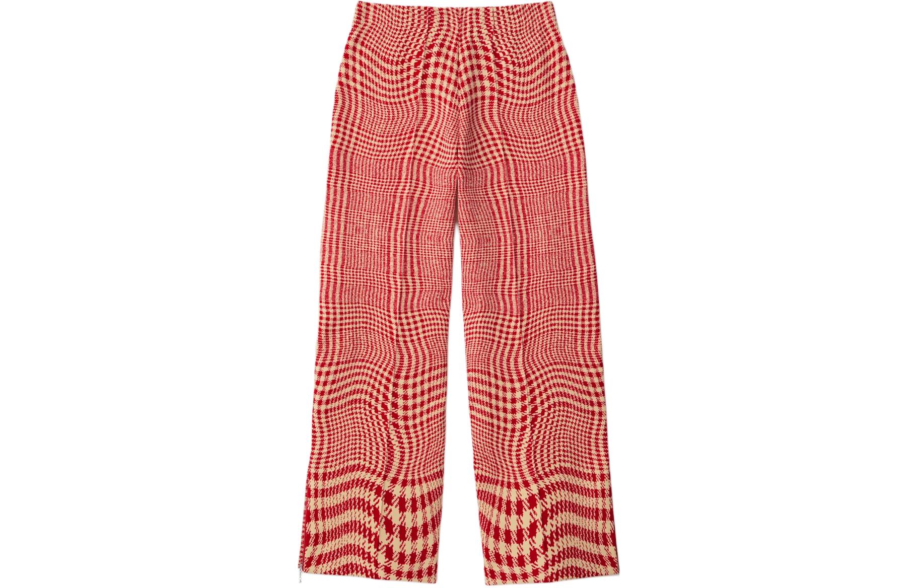 Штаны Burberry Warped Houndstooth Nylon Blend, женские, розовыйые — фото 4
