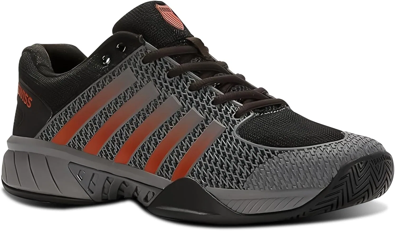 Кроссовки для пиклбола K-Swiss Express Light, Steel Gray/Jet Black/Spicy Orange