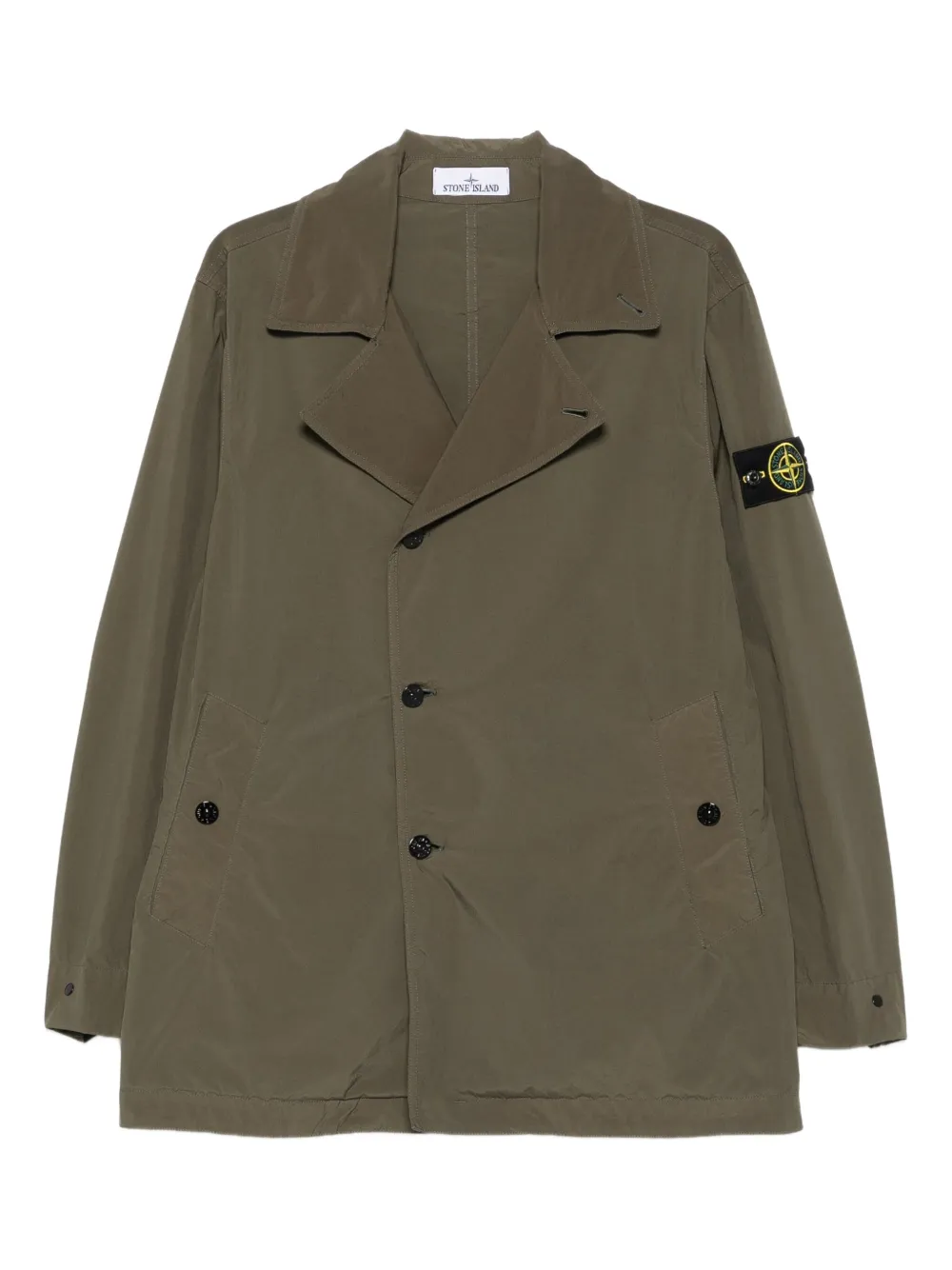 

Двубортное пальто Stone Island, зеленый