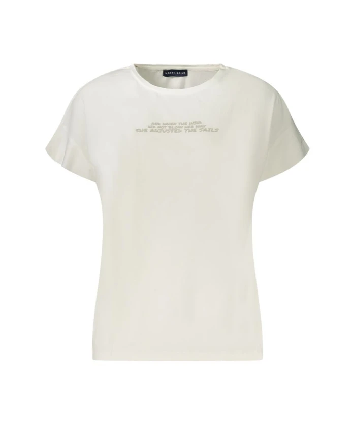 

Белая футболка из хлопка с тисненым логотипом. North Sails, белый