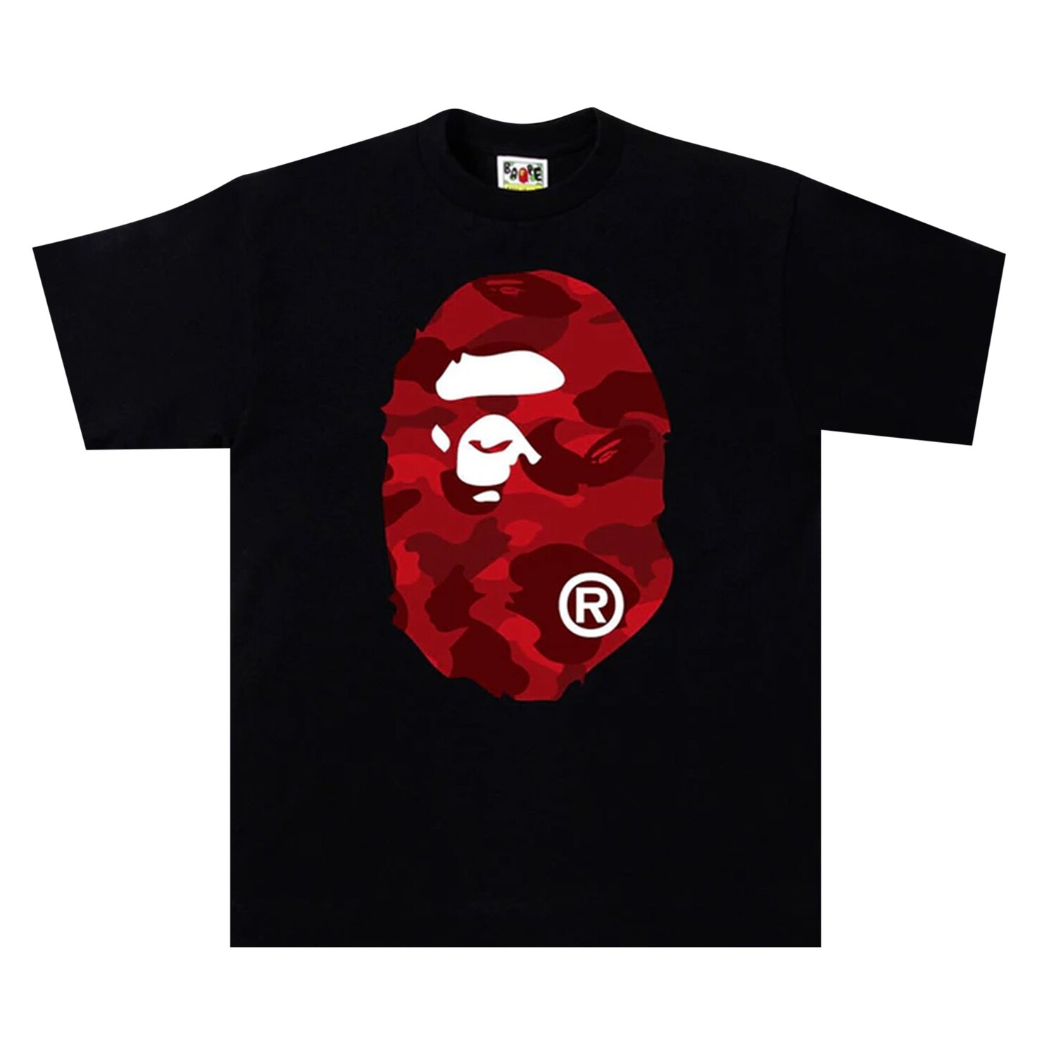 

Футболка BAPE Color Camo Big Ape Head, Черный/Красный