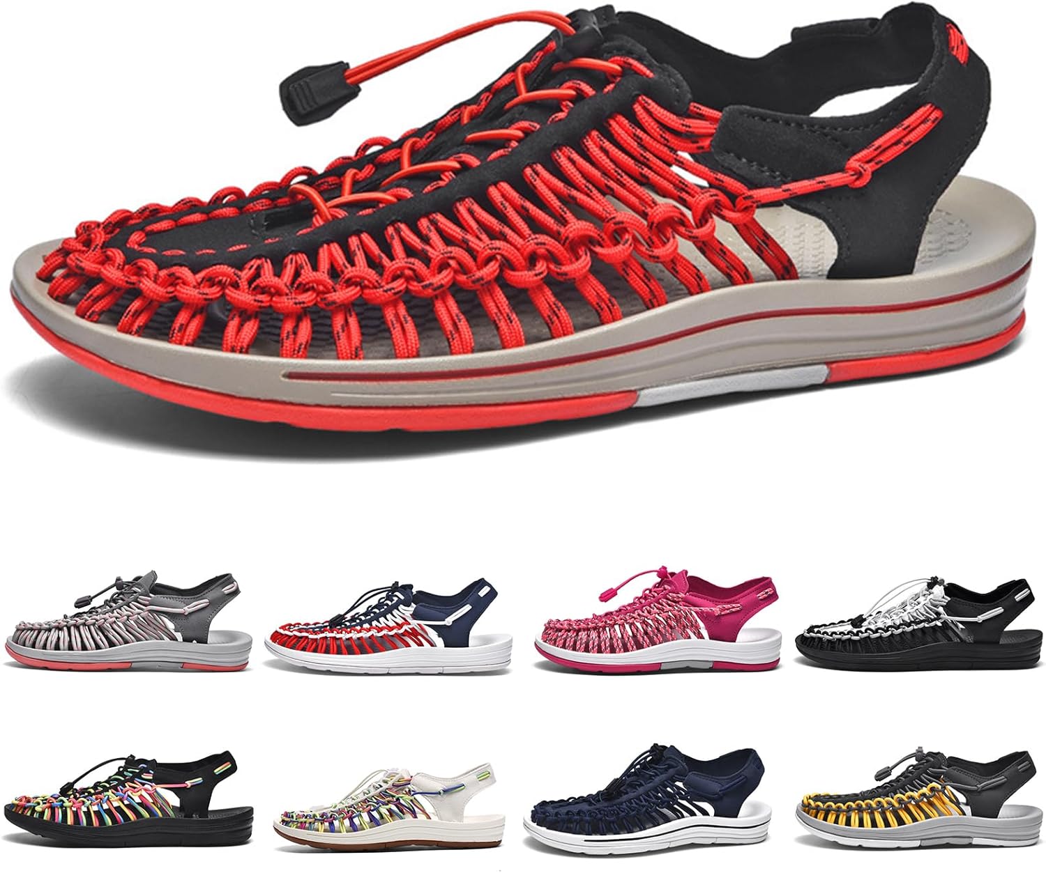 

Крупный размер унисекс спортивные сандалии на веревке, мужские рыбацкие туфли, женские ручные плетеные туфли, удобные легкие пляжные сандалии для пар Gezolligheid, Bred