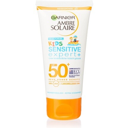 

Ambre Solaire Детское солнцезащитное молочко, особо водостойкое, SPF 50+, 50 мл, Garnier