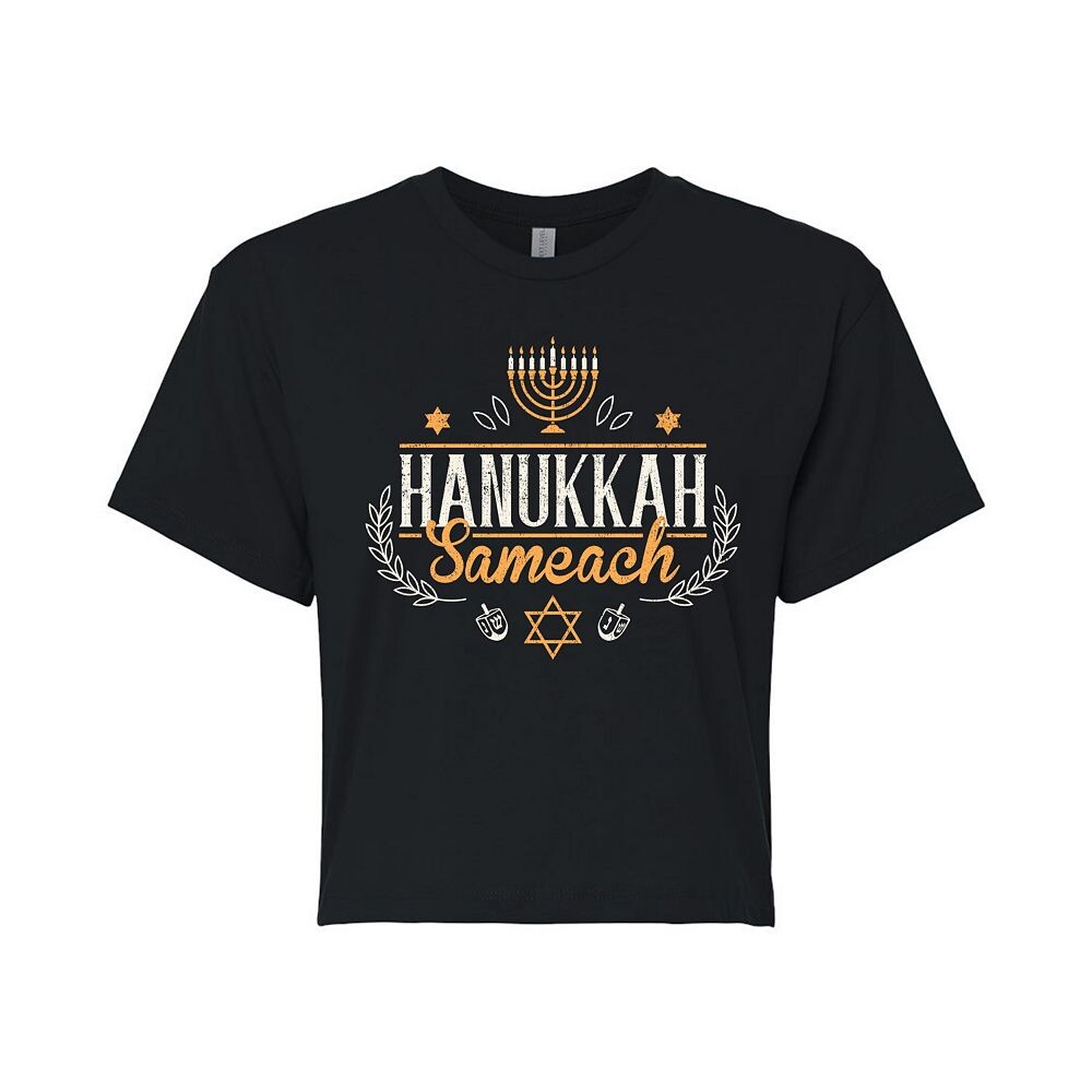 

Укороченная футболка для юниоров Hanukkah Sameach Licensed Character, черный