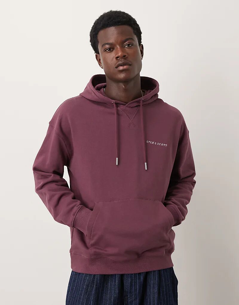 

Толстовка с капюшоном Lyle & Scott script в темно-бордовом цвете