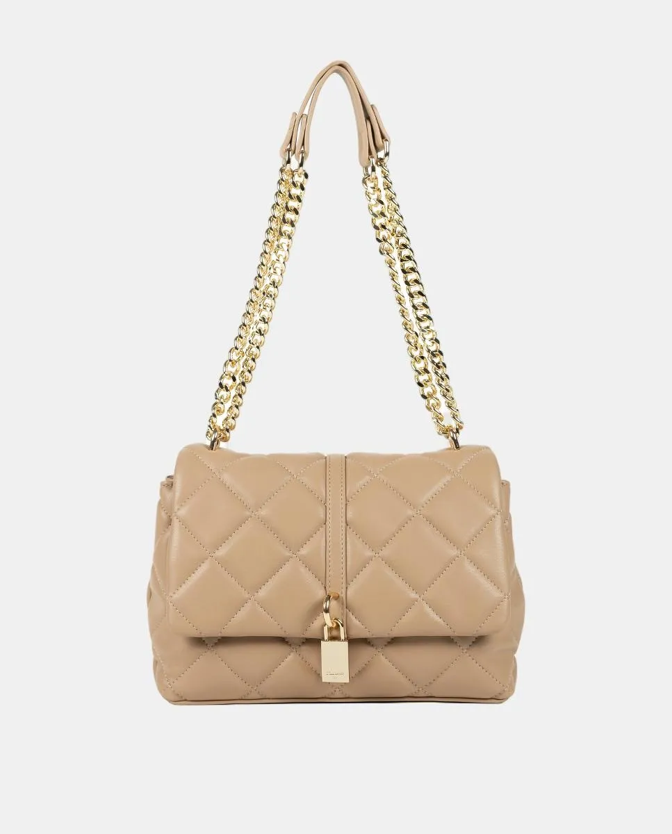 

Прямоугольная женская сумка с клапаном, стеганная Naulover, песочный