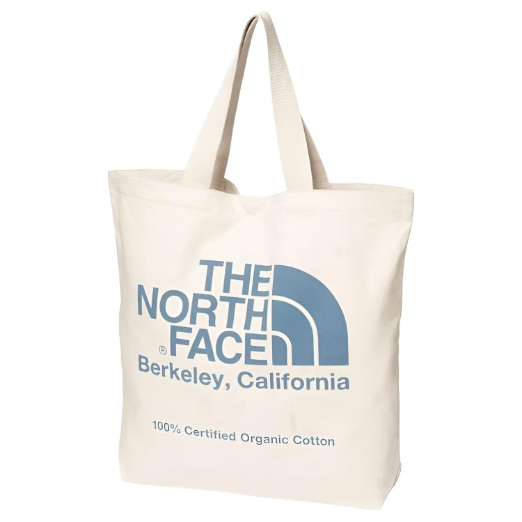 

THE NORTH FACE Хлопковая сумка-шоппер унисекс бело-голубая, White & Blue