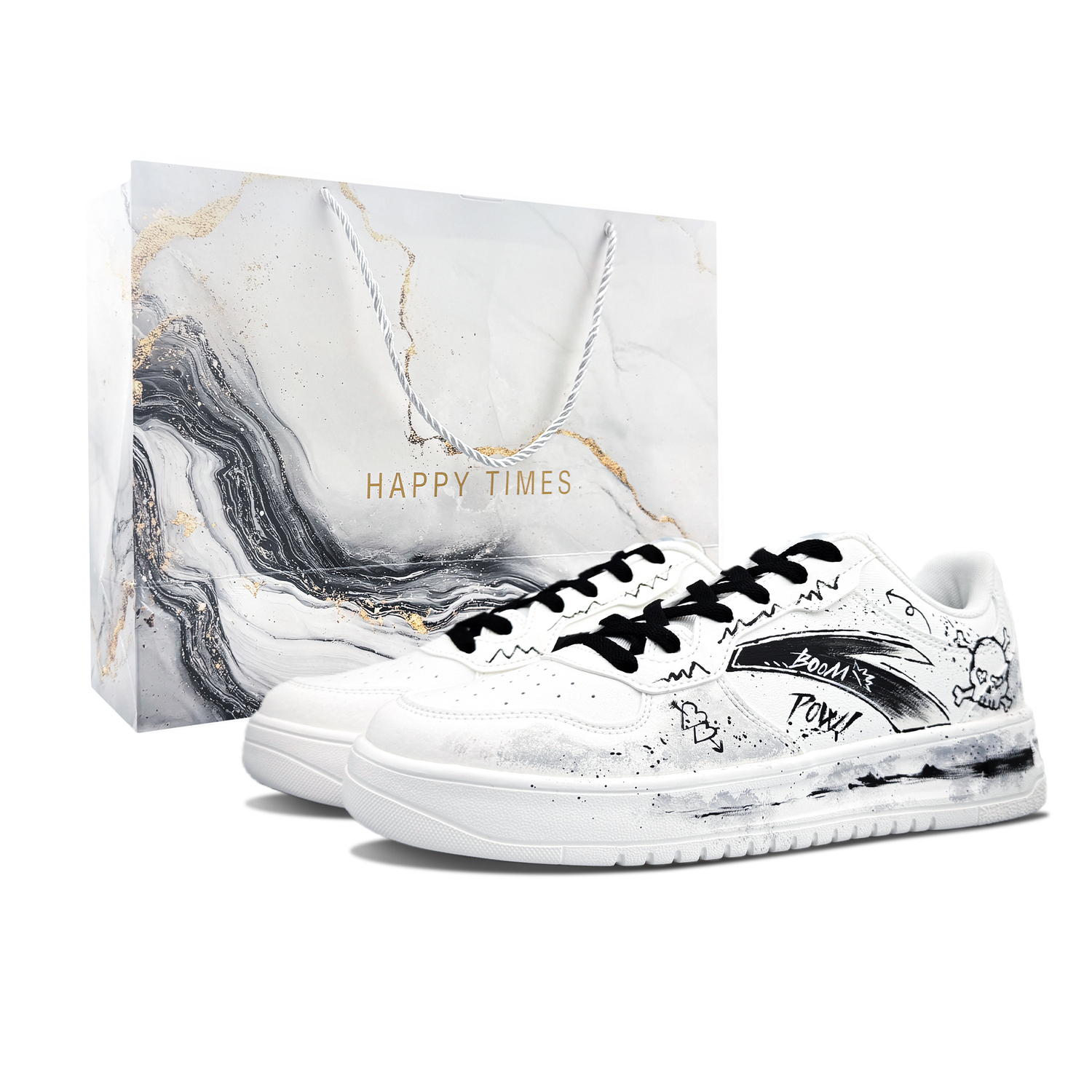 

Унисекс низкие скейтбордные кроссовки с мягкой амортизацией и износостойким покрытием Anta, черный