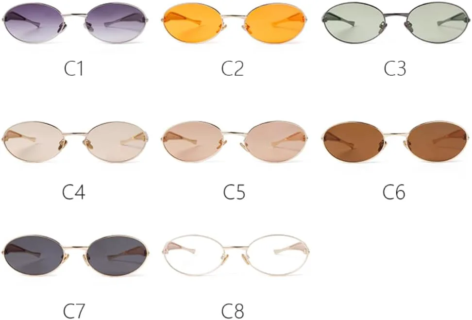 

Солнцезащитные очки с защитой UV400 | Панк-металл, овальные прозрачные линзы | для женщин и мужчин, для занятий спортом на открытом воздухе и вождения DSVIGF, 05