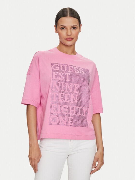 

Футболка свободного кроя Guess, розовый