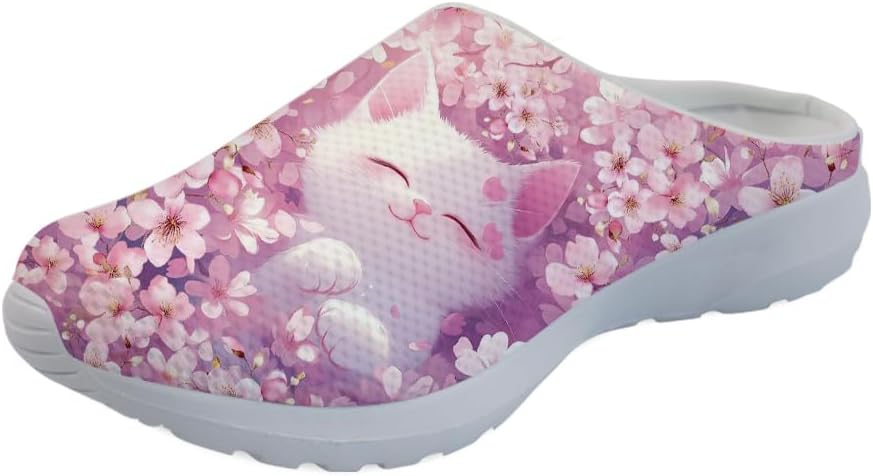 

Садовые сабо Forchrinse Rainbow Cat Star для мужчин и женщин, с поддержкой свода стопы, кроссовки-мюли для дома, работы и спортзала, розовый