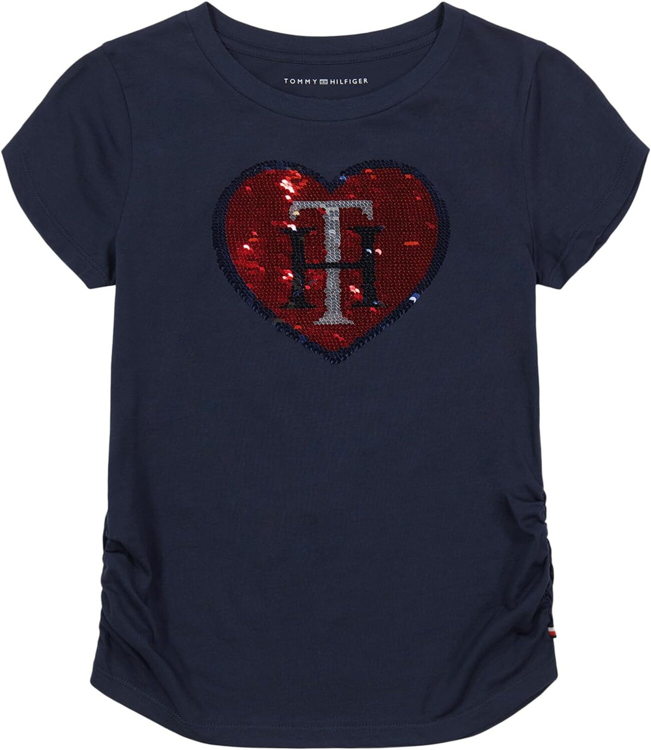 

Футболка Tommy Hilfiger Kids Tommy Hilfiger Heart Sequin Short Sleeve Tee, цвет Navy Blazer