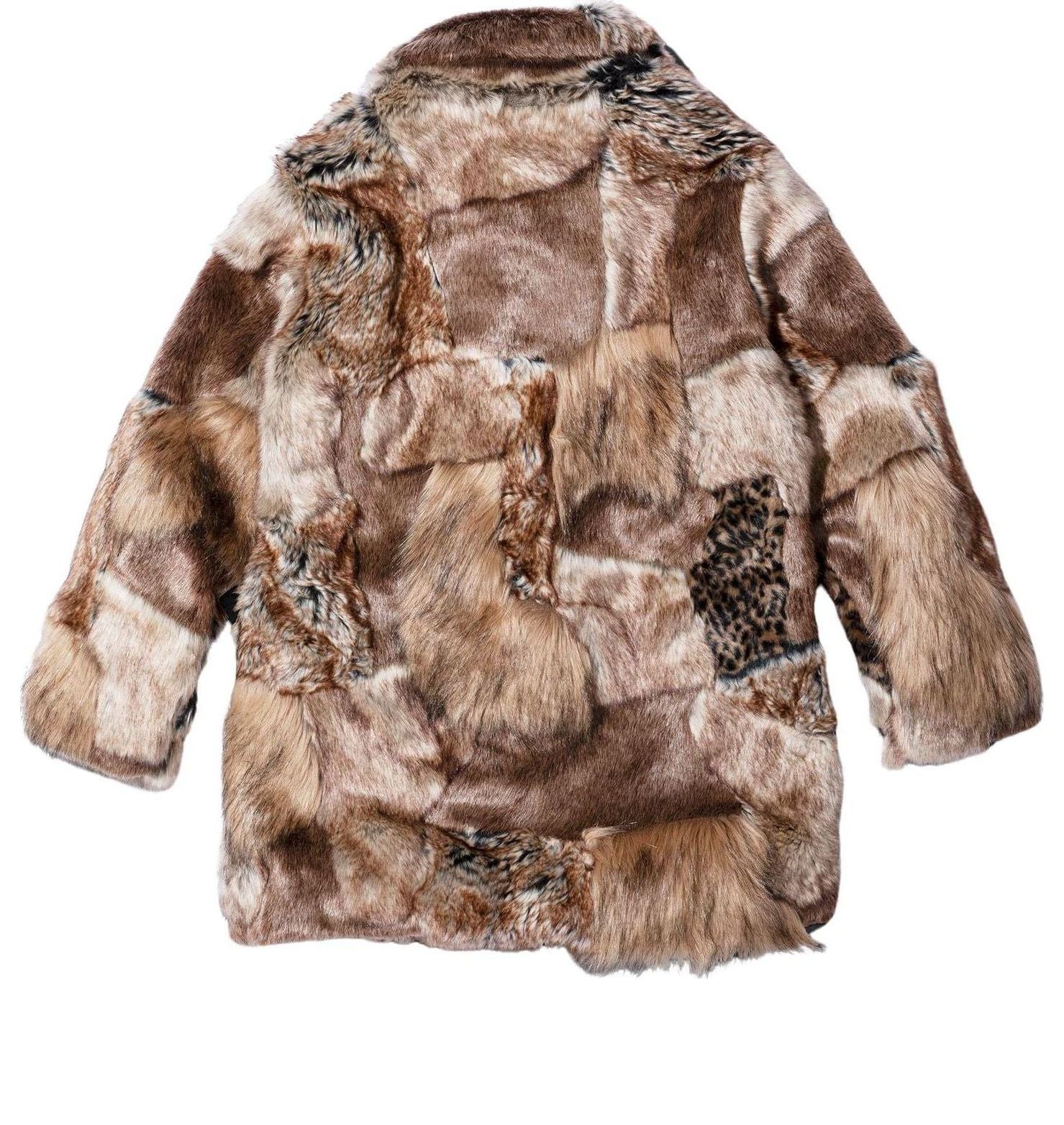 Пальто Supreme x Mm6 Maison Margiela Patchwork Faux Fur Coat 'Brown Tan' — фото 2