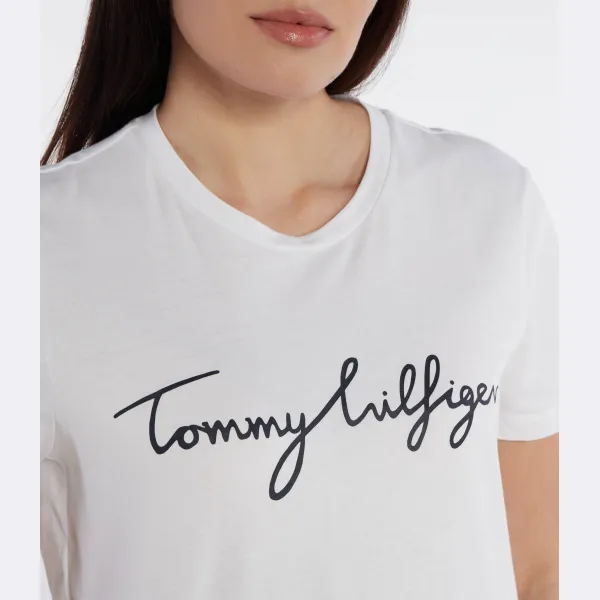 Футболка стандартного кроя Reg c-nk с подписью Tommy Hilfiger, белый — фото 2