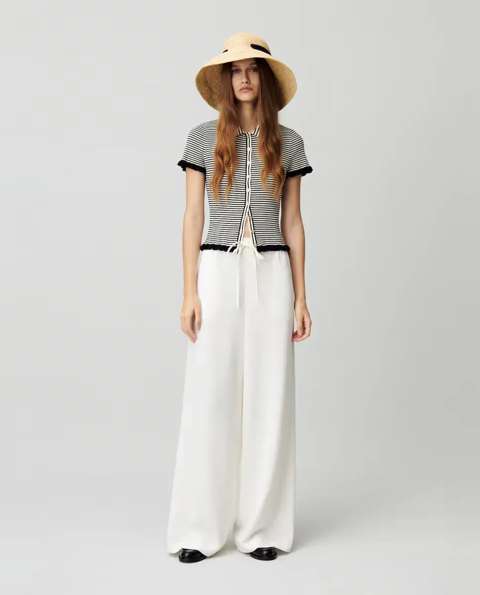 

Женские свободные брюки свободного кроя с эластичным поясом Claudie Pierlot, белый