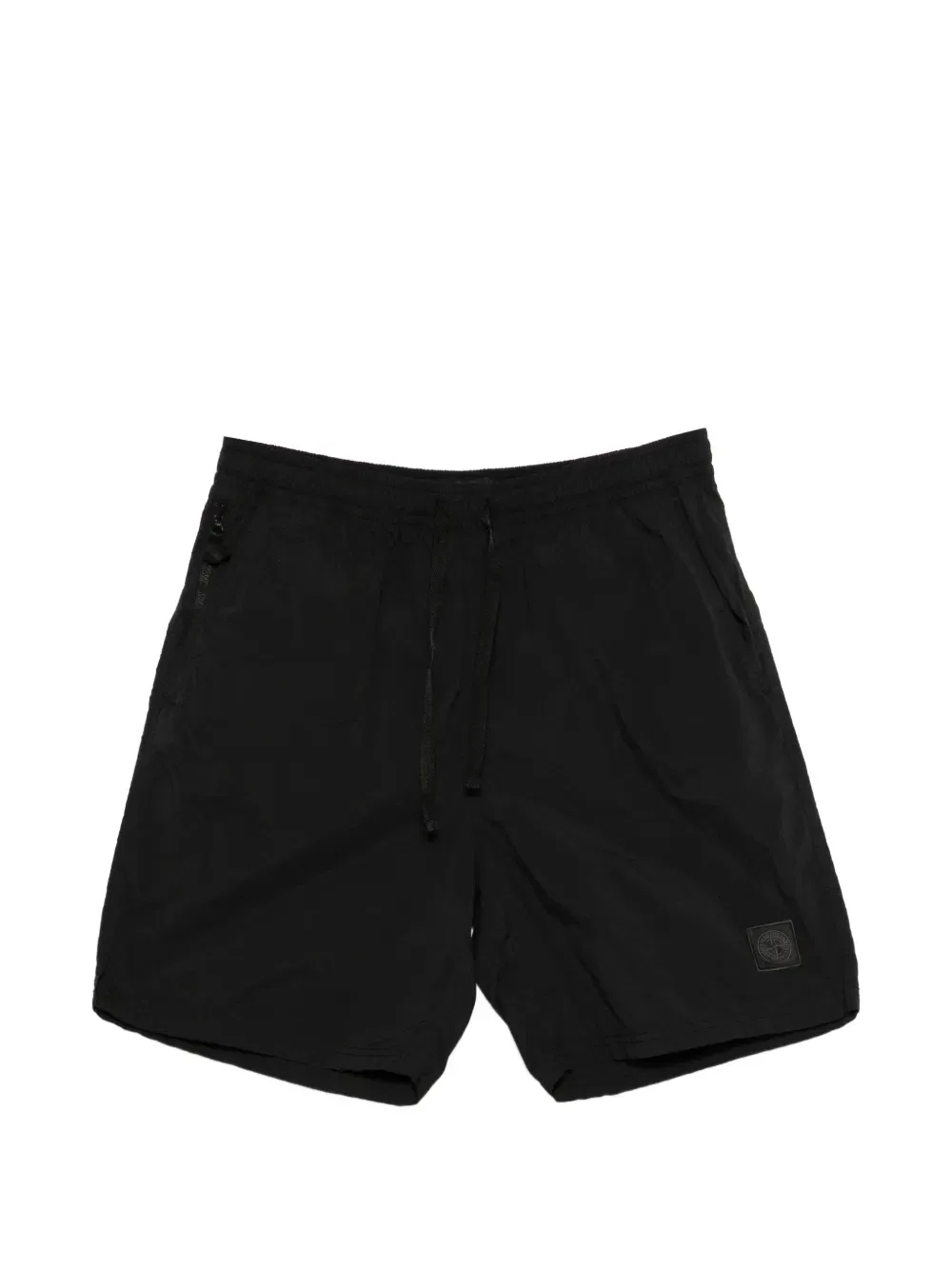 Смерильято_С. я. шорты с нашивкой-логотипом и кулиской Stone Island, черный