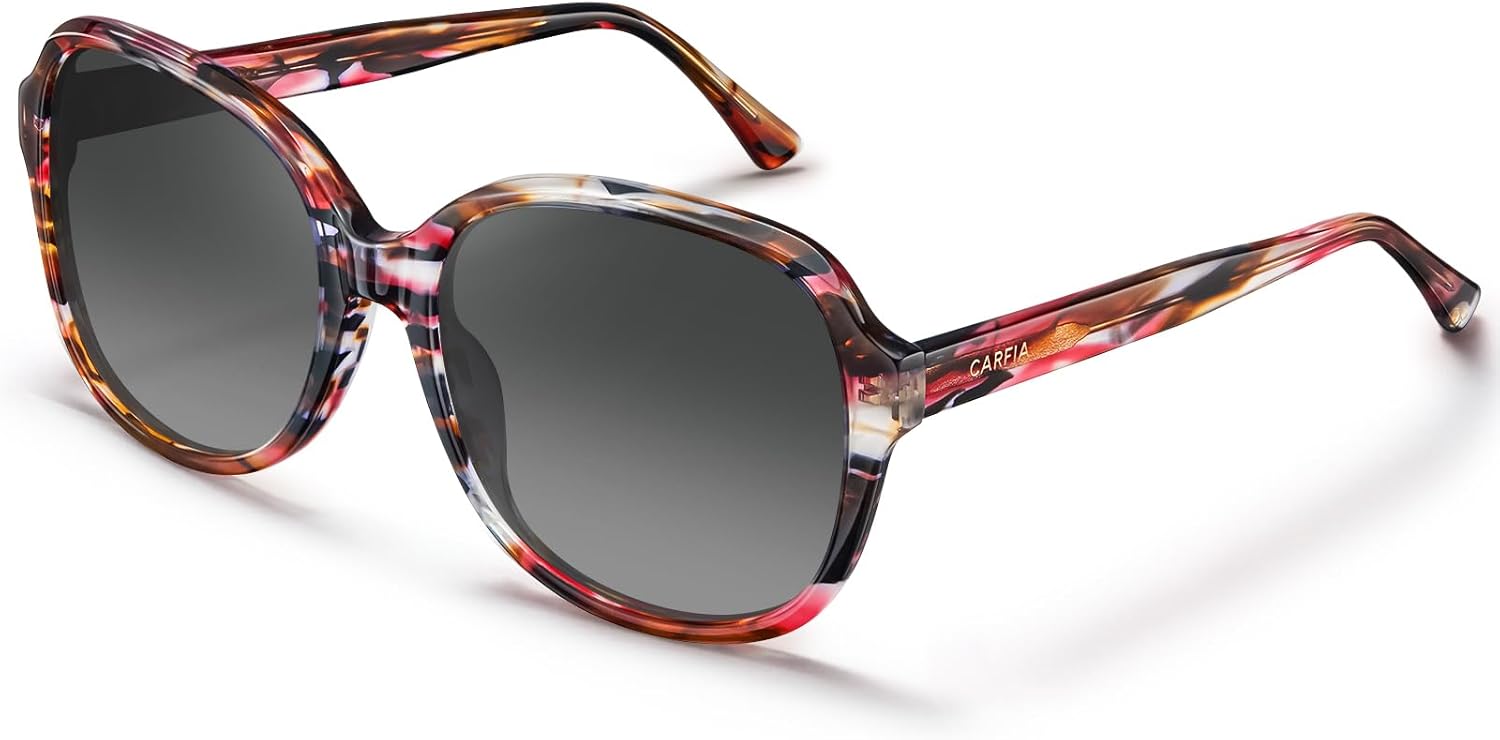 

Большие изогнутые поляризованные солнцезащитные очки CARFIA из ацетата для женщин с защитой от УФ-излучения, в стиле ретро, ​​для безопасного вождения, 1. Tortoise Frame Gradient Grey Lens