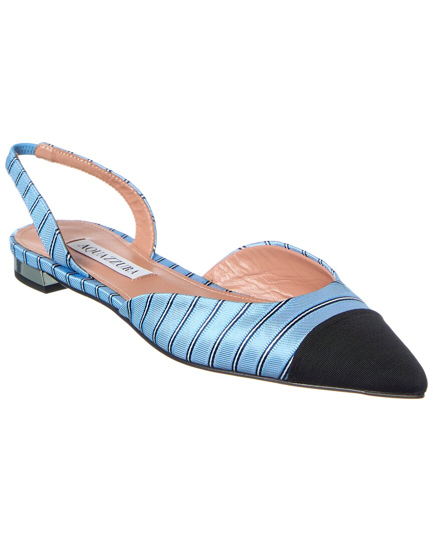 Туфли-лодочки Aquazzura Milanese Canvas Slingback Flat, синий