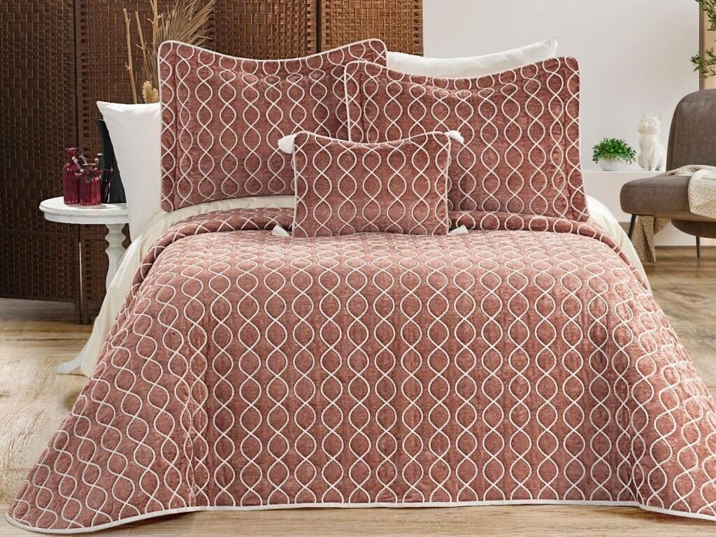 

L'Essentiel Linge de Maison, Brillance - Dusty Rose, Комплект двуспального покрывала, пыльная роза, 100% БАРХАТ, 250 x 250 см