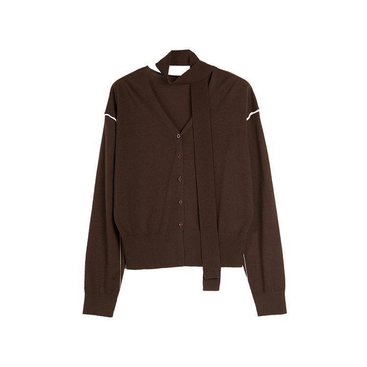 

ELLE Кардиган женский V-образный вырез цвет coffee