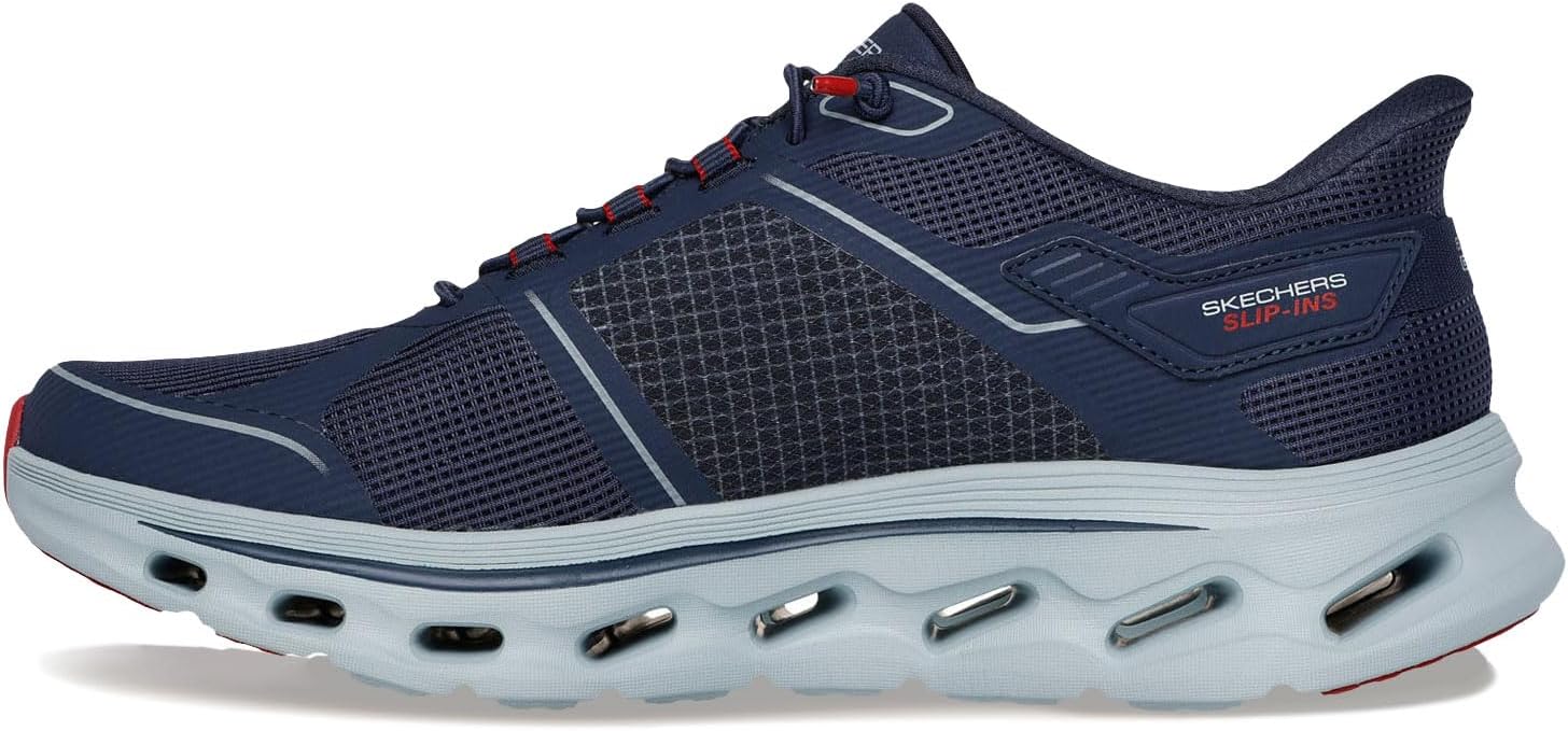 Мужские кроссовки Skechers Go Walk Glide Step 2.0 с легким надеванием от Zalor, красный/синий/темно-синий — фото 4