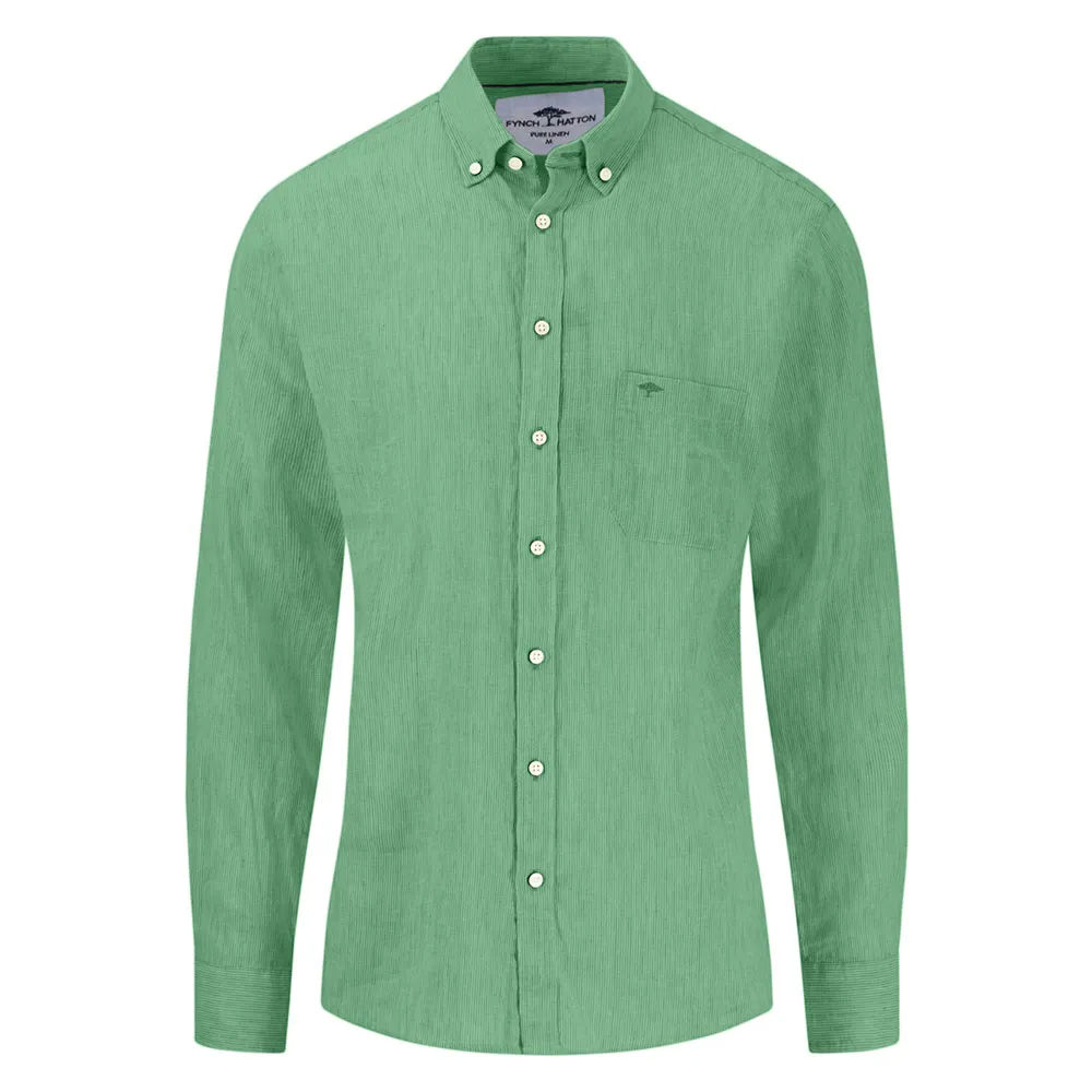 

Рубашка Fynch Hatton Linen Fine Stripe, зеленый