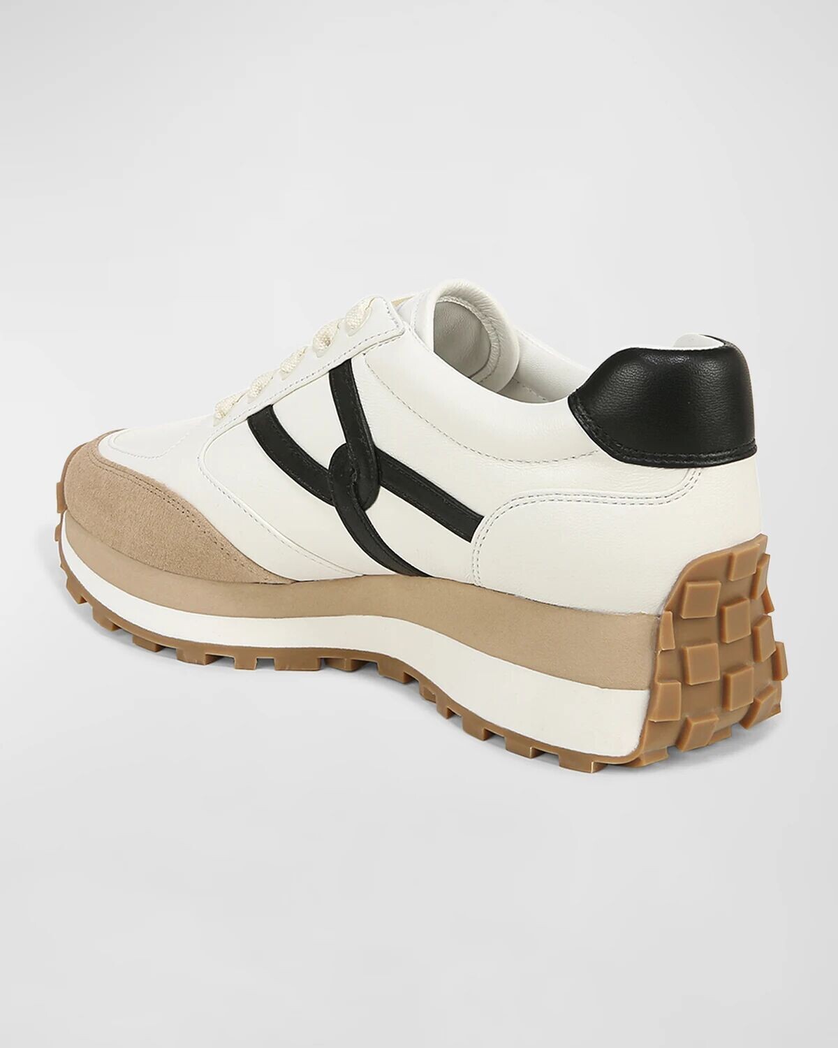Кроссовки Valentina из смешанной кожи в стиле ретро Veronica Beard, цвет Coconut/Black — фото 3