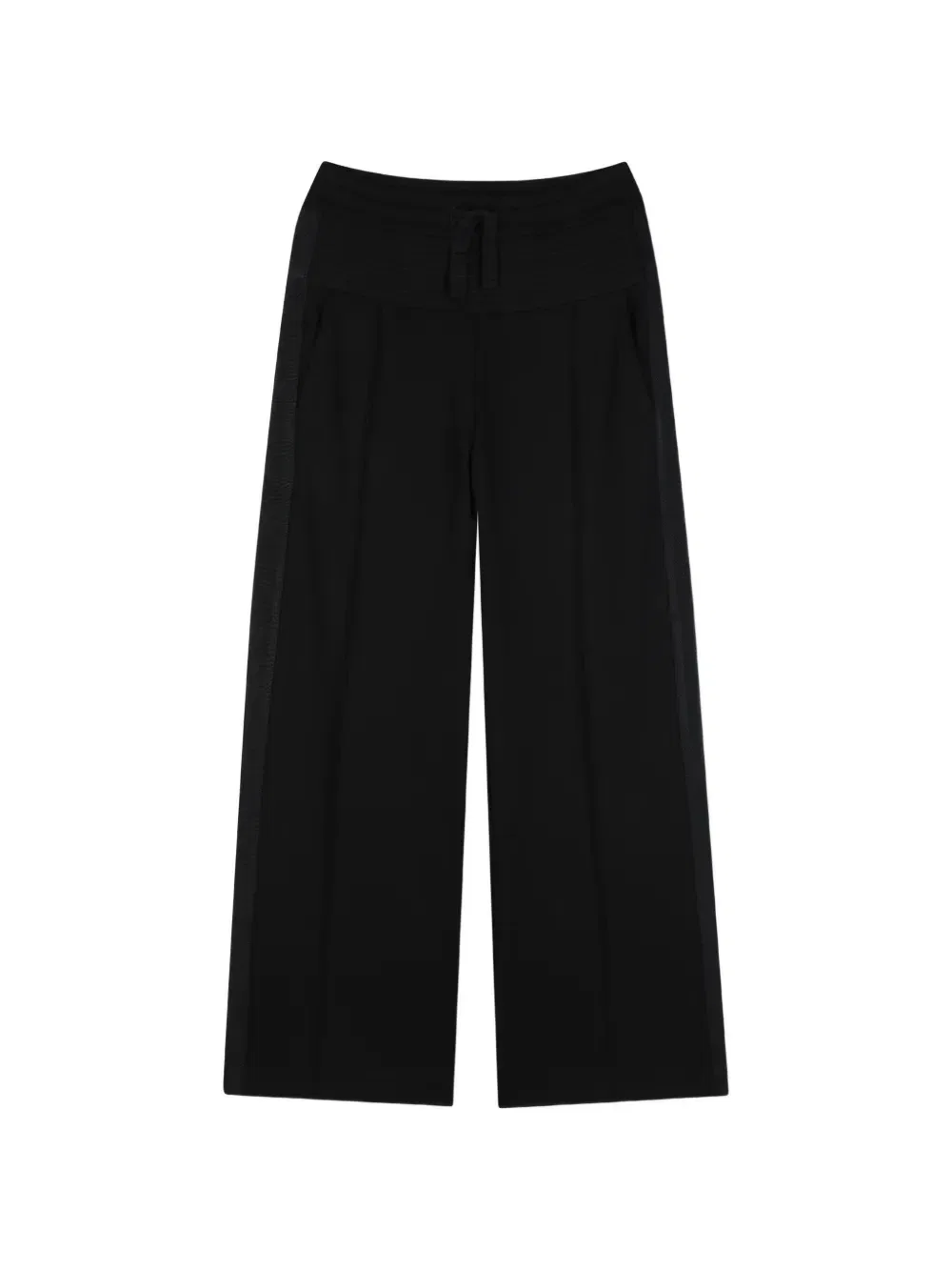 Брюки с боковыми полосками и шнурком-завязкой Lanvin Enfant, черный