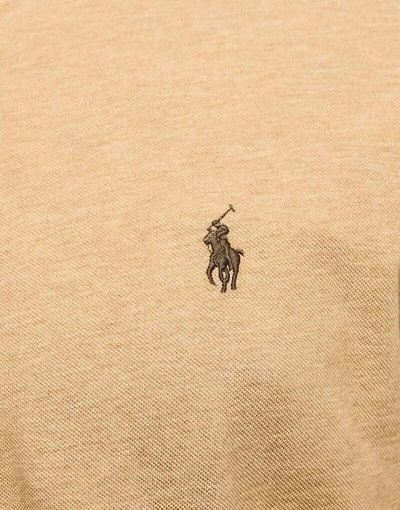 Светло-коричневая рубашка из пике с логотипом Polo Ralph Lauren — фото 2