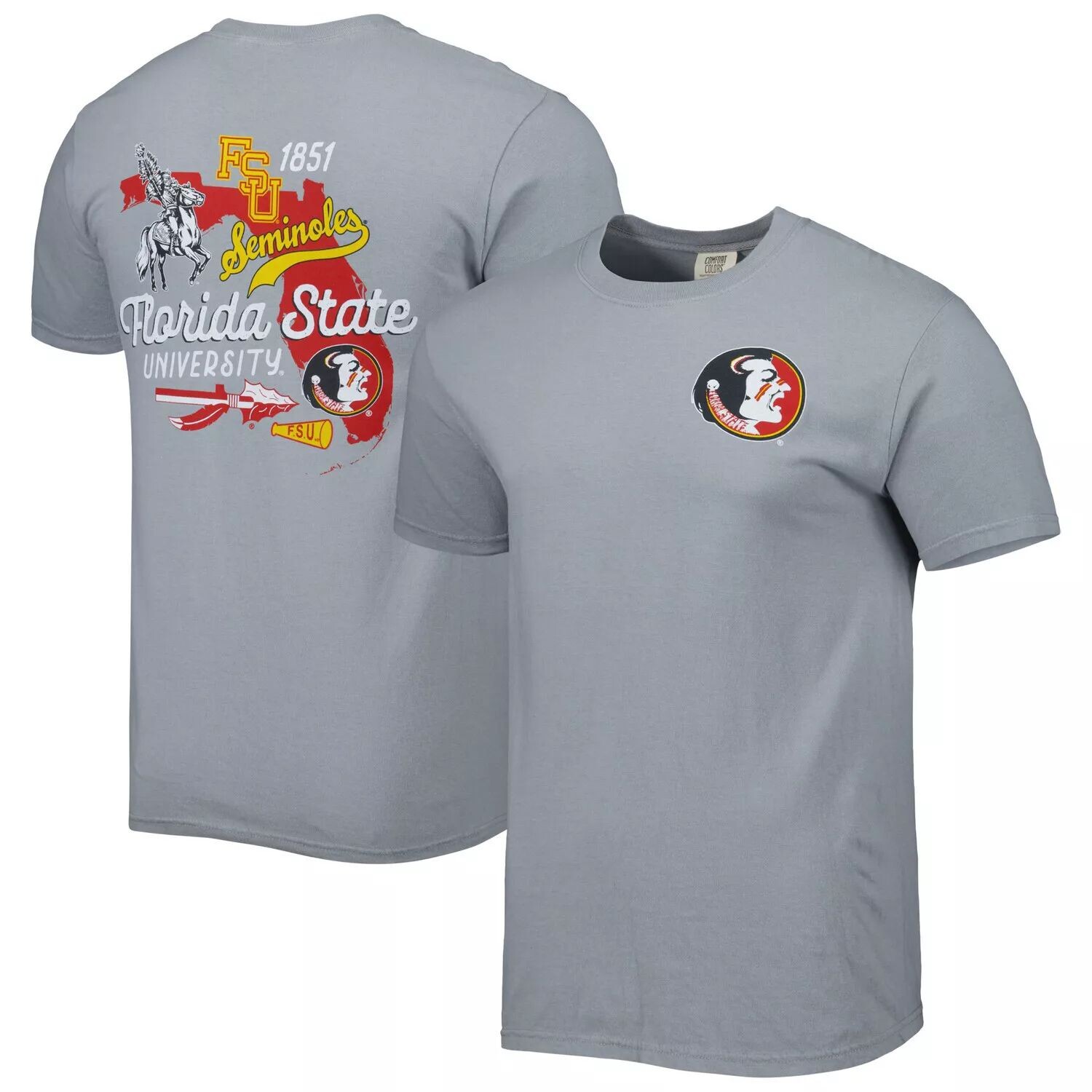 

Мужская графитовая футболка Florida State Seminoles Vault State Comfort Comfort
