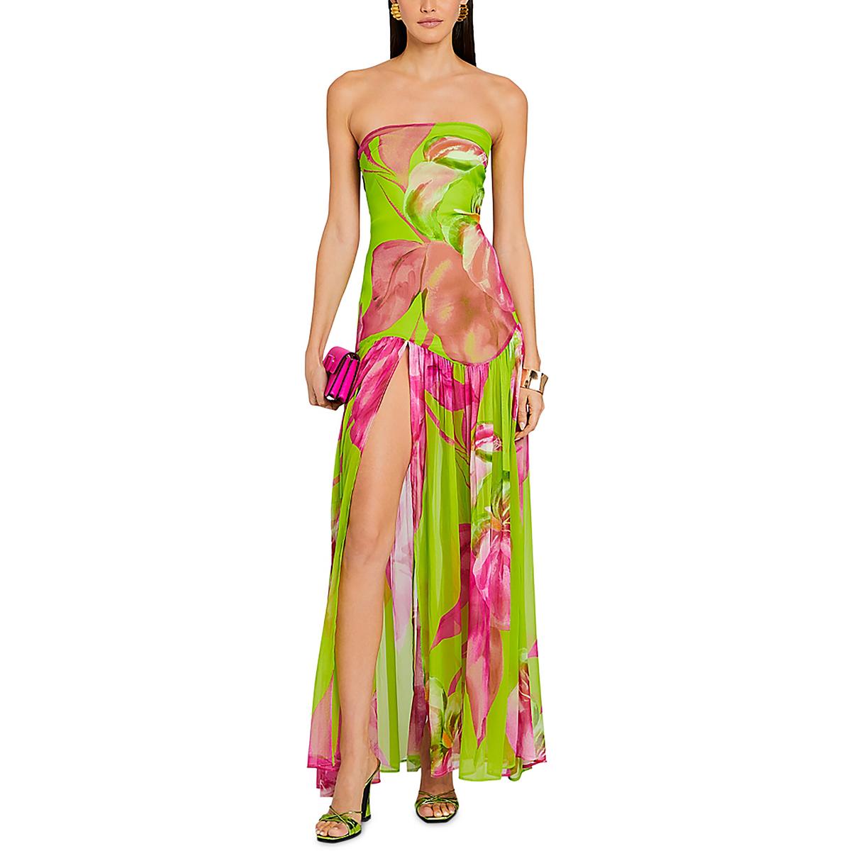 

Женское длинное платье макси без бретелек Retrofete, цвет lime anthurium