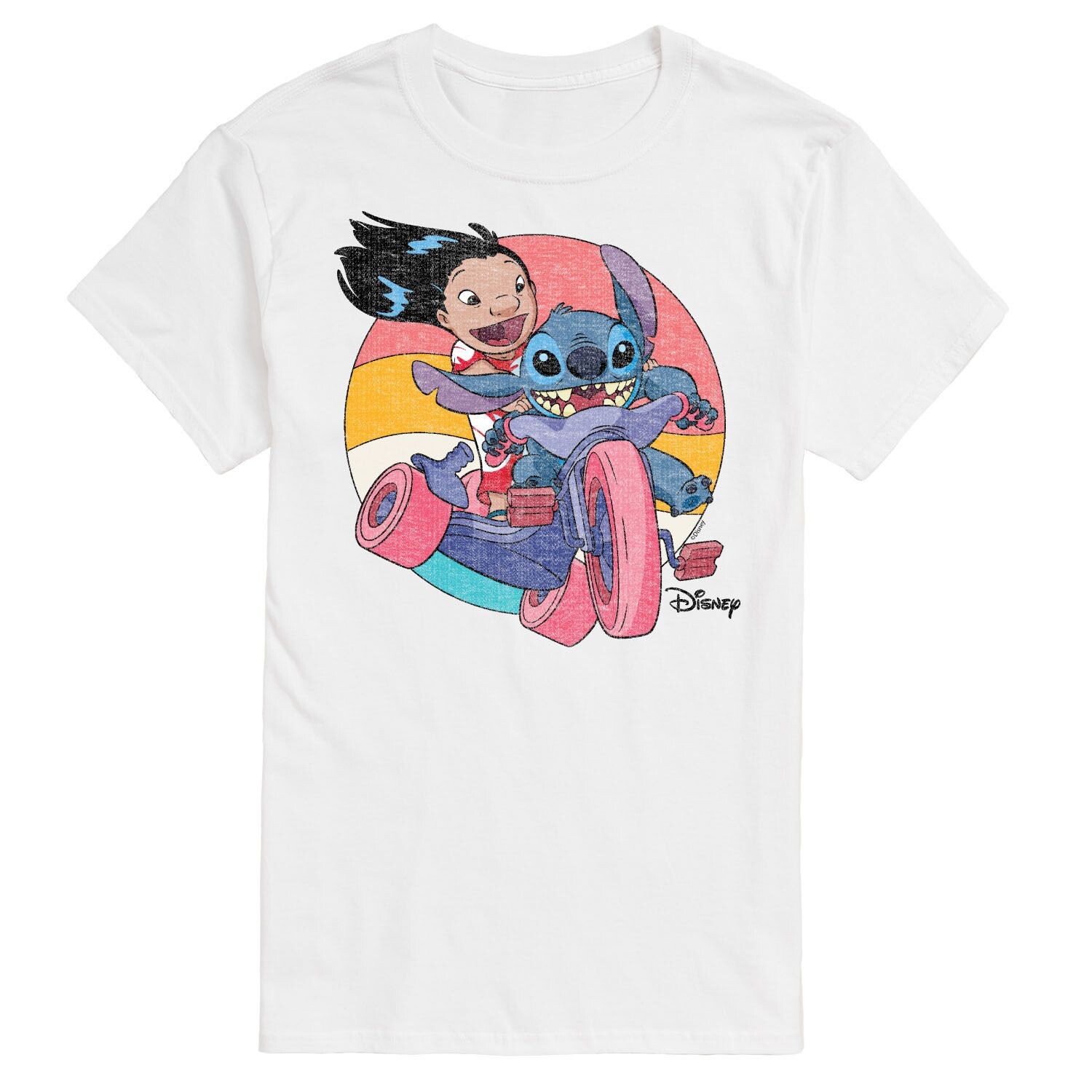 

Футболка с рисунком Lilo & Stitch Big & Tall Wheels Disney, белый