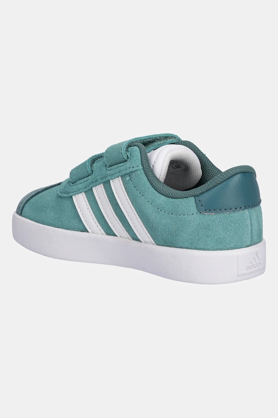 Детские замшевые кроссовки VL COURT 3.0 Adidas, бирюзовый — фото 3